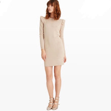 Load image into Gallery viewer, Club Monaco Beige Knit Longsleeve Dress- S
