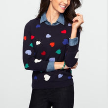 Load image into Gallery viewer, Talbots Navy Heart Print Sweater- 1X
