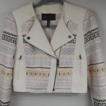 Load image into Gallery viewer, BCBG Max Azria Ivory Embroidered Moto Jacket - Medium

