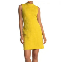 Load image into Gallery viewer, Thrifted Quilted Sharagano Yellow Shift Dress - 14
