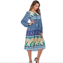 Load image into Gallery viewer, R. Vivimos Boho Peacock Dress - Size Large
