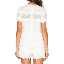 Load image into Gallery viewer, Harlyn White Cotton Crochet Romper - Medium
