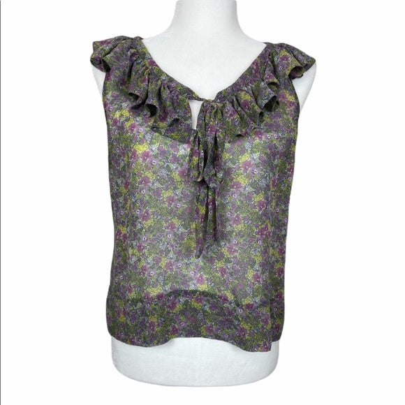Fei Silk Purple Floral Top - 12