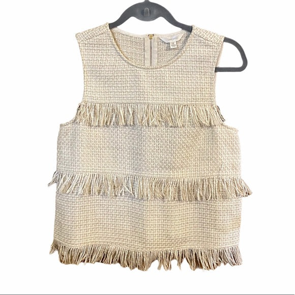 Lost April Tweed Fringe Top - Medium