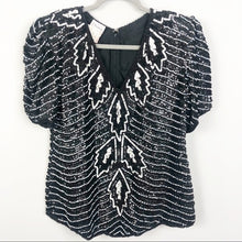 Load image into Gallery viewer, Vintage Black &amp; White Sequin Top - Medium
