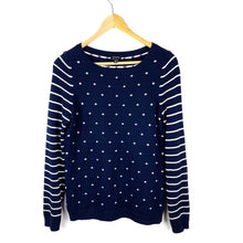 Load image into Gallery viewer, Talbots Navy + White Cotton Sweater - XL
