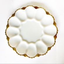 Load image into Gallery viewer, Vintage Anchor Hocking Gold Trimmed Milk Glass Oyster or Egg Plate
