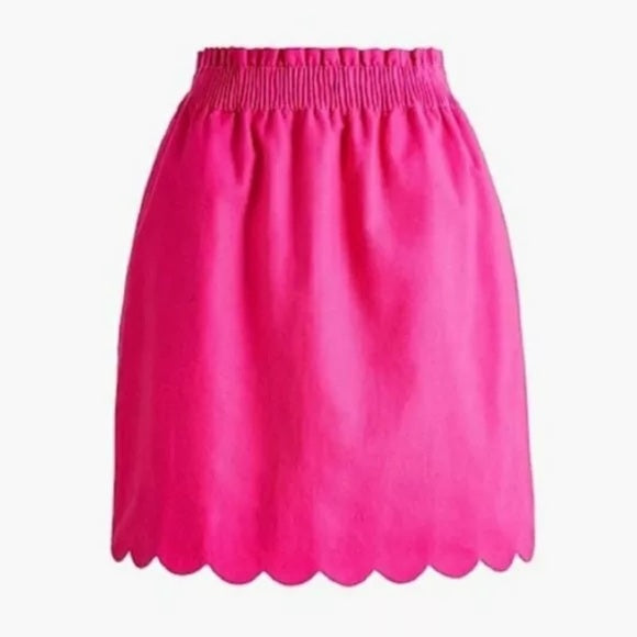 J. Crew Hot Pink Scallop Edge Skirt - 6