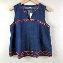 Load image into Gallery viewer, GAP Denim Embroidered Tank Top - Size XS
