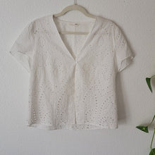 Load image into Gallery viewer, ADIVA White Eyelet Button Up Top - Medium
