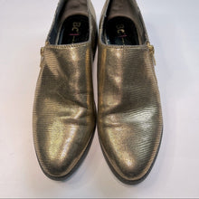 Load image into Gallery viewer, BC Vegan Gold and Black Loafers - Size 8.5
