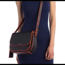 Load image into Gallery viewer, Marc Jacobs Black &quot;Rider&quot; Bag W/ Orange Piping
