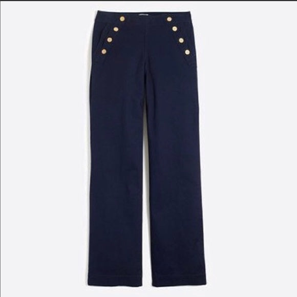 J. Crew Navy Sailor Cotton Trousers - Size 4