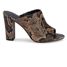 Load image into Gallery viewer, Vince Brown Snake Peep Toe Mules - 10
