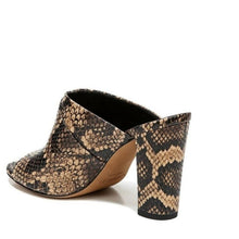 Load image into Gallery viewer, Vince Brown Snake Peep Toe Mules - 10
