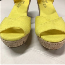 Load image into Gallery viewer, TOMS Yellow Canvas Wedge Espadrilles - Size 8.5 W
