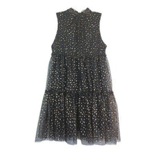 Load image into Gallery viewer, Pop Sugar Black &amp; Gold Stars Tiered Dress - XL
