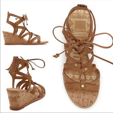 Load image into Gallery viewer, Dolce Vita Lace Up Cork Wedges - 7.5
