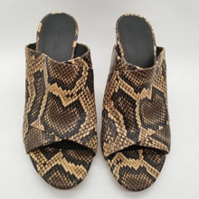 Load image into Gallery viewer, Vince Brown Snake Peep Toe Mules - 10
