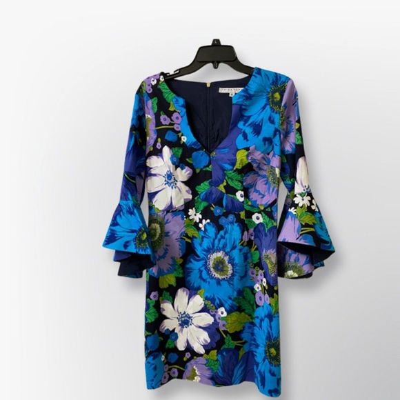Trina Turk Bell Sleeve Floral Dress - Size 14