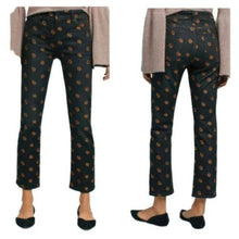 Load image into Gallery viewer, Anthropologie Pilcro And The Letterpress Gold Embroidered Black Jeans- 28
