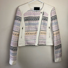 Load image into Gallery viewer, BCBG Max Azria Ivory Embroidered Moto Jacket - Medium
