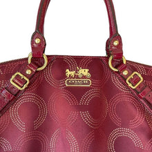 Load image into Gallery viewer, Coach Madison Burgundy Dotted Sophia Bag
