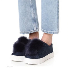 Load image into Gallery viewer, Sam Edelman &quot;Leya&quot; Navy Suede Slip On Sneakers with Puff- 7.5
