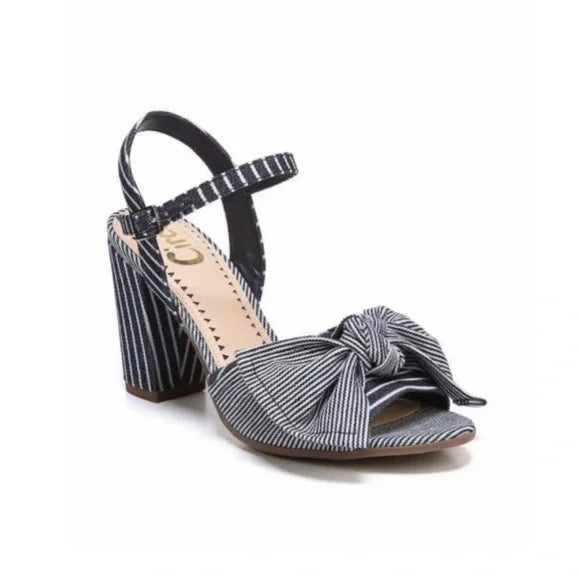 Circus by Sam Edelman Stripe Denim Eva Block Heel- 8.5