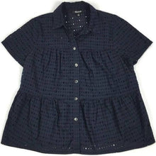 Load image into Gallery viewer, Madewell Navy Eyelet Top - Medium
