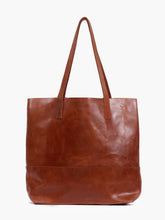 Load image into Gallery viewer, Brown 2 Handle Classic Leather Tote
