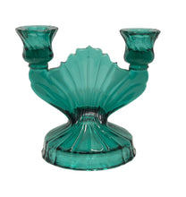 Load image into Gallery viewer, Jeanette Green Art Deco Double Candle Holder
