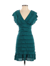 Load image into Gallery viewer, Max Studio NWT Teal Ruffled Knit Dress - Small
