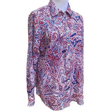 Load image into Gallery viewer, Talbots Red, White, and Blue Paisley Blouse - Small
