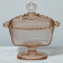 Load image into Gallery viewer, Vintage Pink Indiana Glass Pedestal Candy Dish
