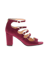 Load image into Gallery viewer, Unisa Open Toe Burgundy Buckle Pumps- 6.5
