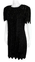 Load image into Gallery viewer, Vintage Black Beaded Laurence Kozan Dress - M
