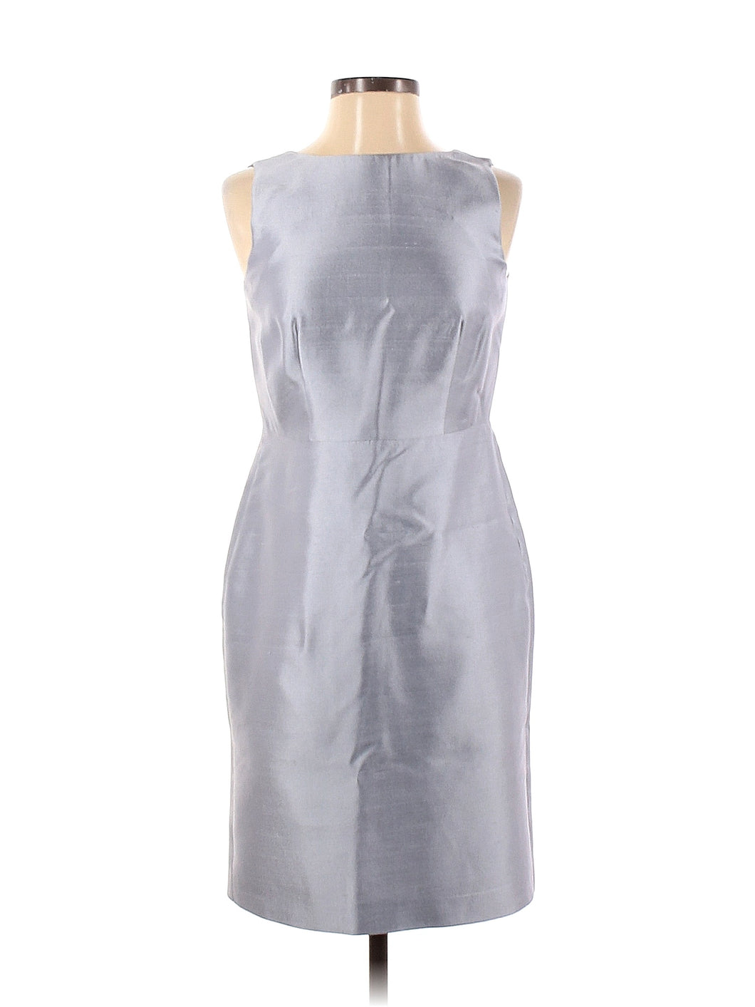 Talbots Silver Silk Sheath Dress - 6P