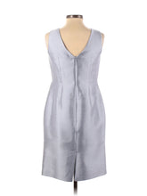 Load image into Gallery viewer, Talbots Silver Silk Sheath Dress - 6P
