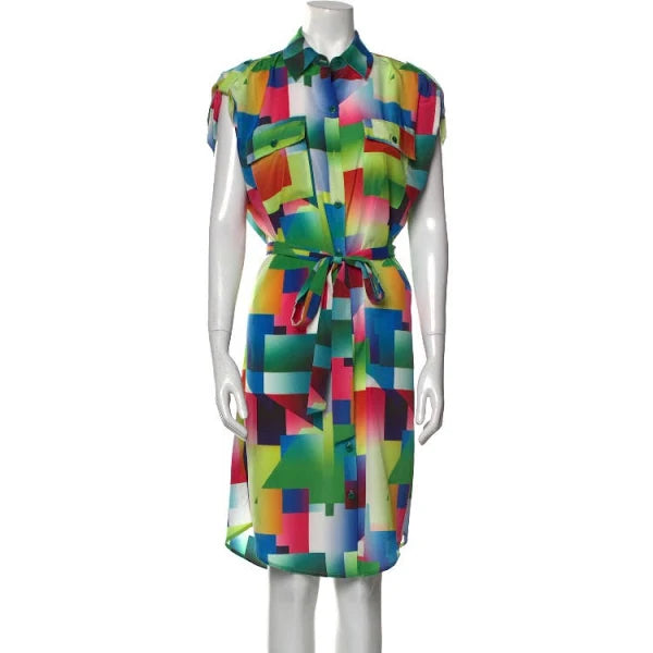 Le Superbe Multicolored Midi Shirtdress - Size 6