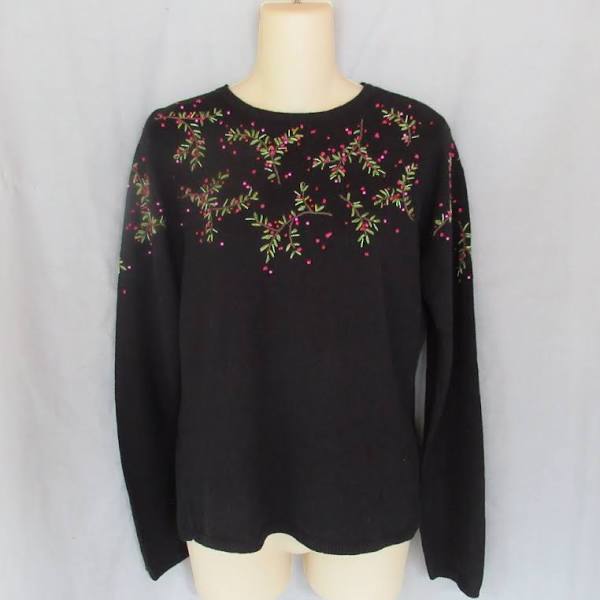 Talbots Embroidered Holly Sweater