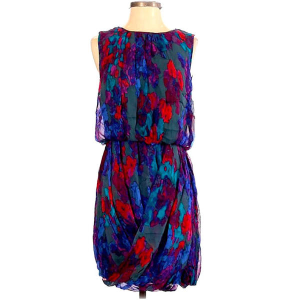 Tibi Silk Floral Draped Dress - 6