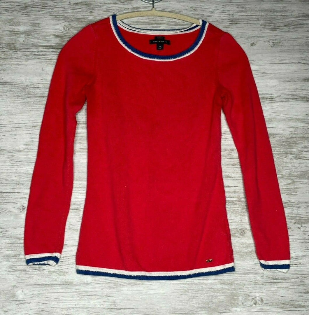 Tommy Hilfiger Red Cotton Sweater - Small