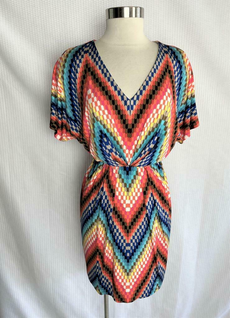Trina Turk Multi Color Print Jersy Dress - Size 4