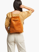 Load image into Gallery viewer, Cognac 2 Way Leather Backpack
