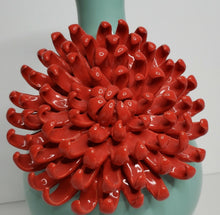 Load image into Gallery viewer, Mint Vase with 3D Red Flower
