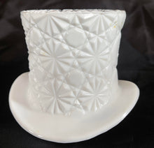 Load image into Gallery viewer, Vintage Daisy and Button Milk Glass Top Hat
